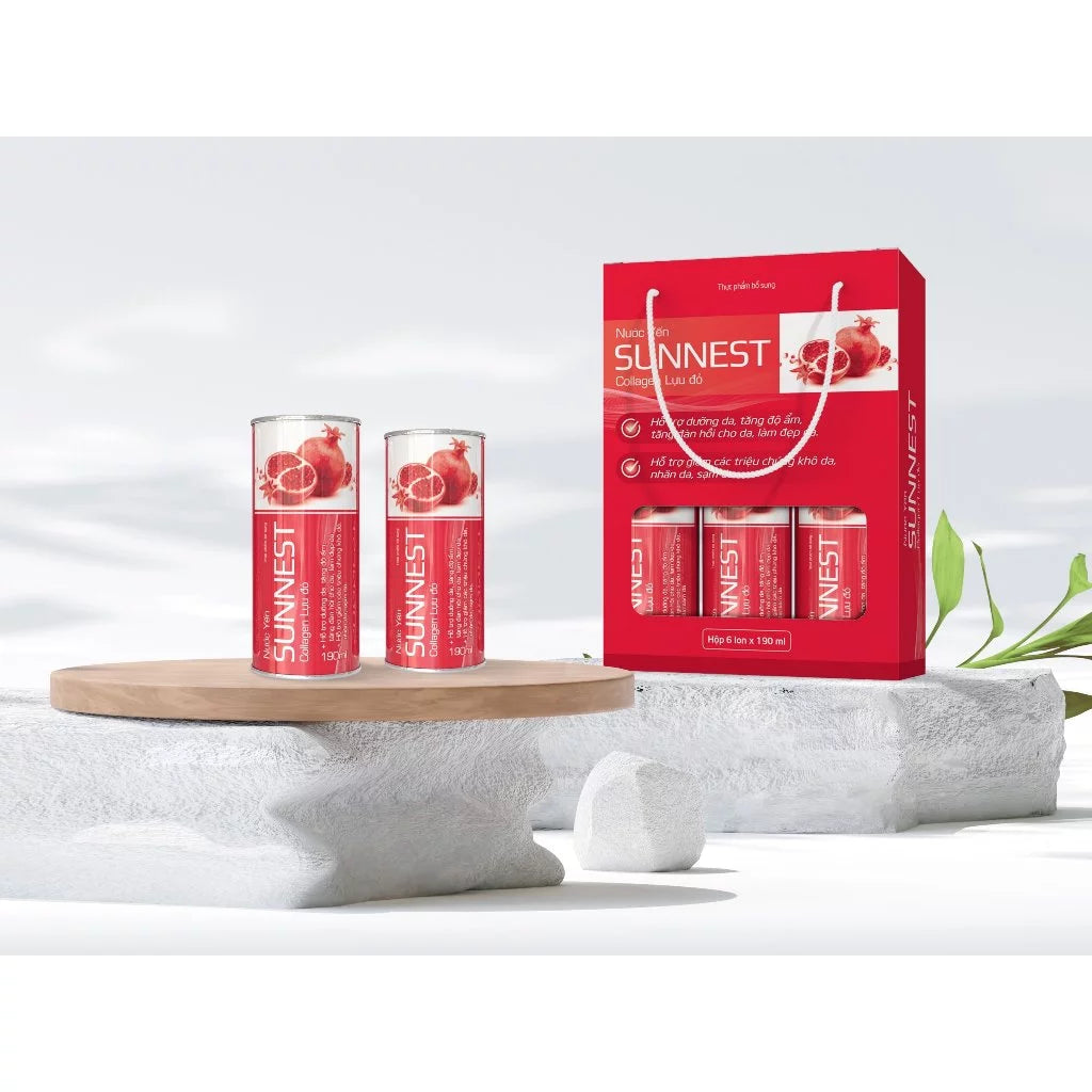 Nước yến Sunnest Collagen lựu đỏ